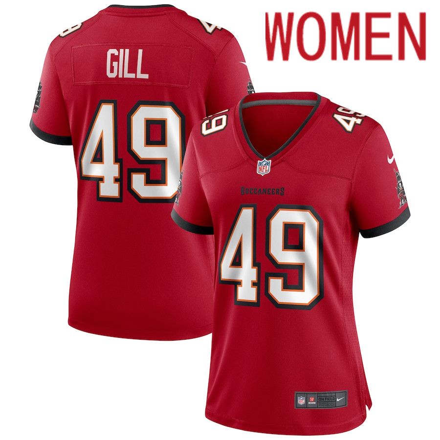 Women Tampa Bay Buccaneers #49 Cam Gill Nike Red Game NFL Jersey->women nfl jersey->Women Jersey